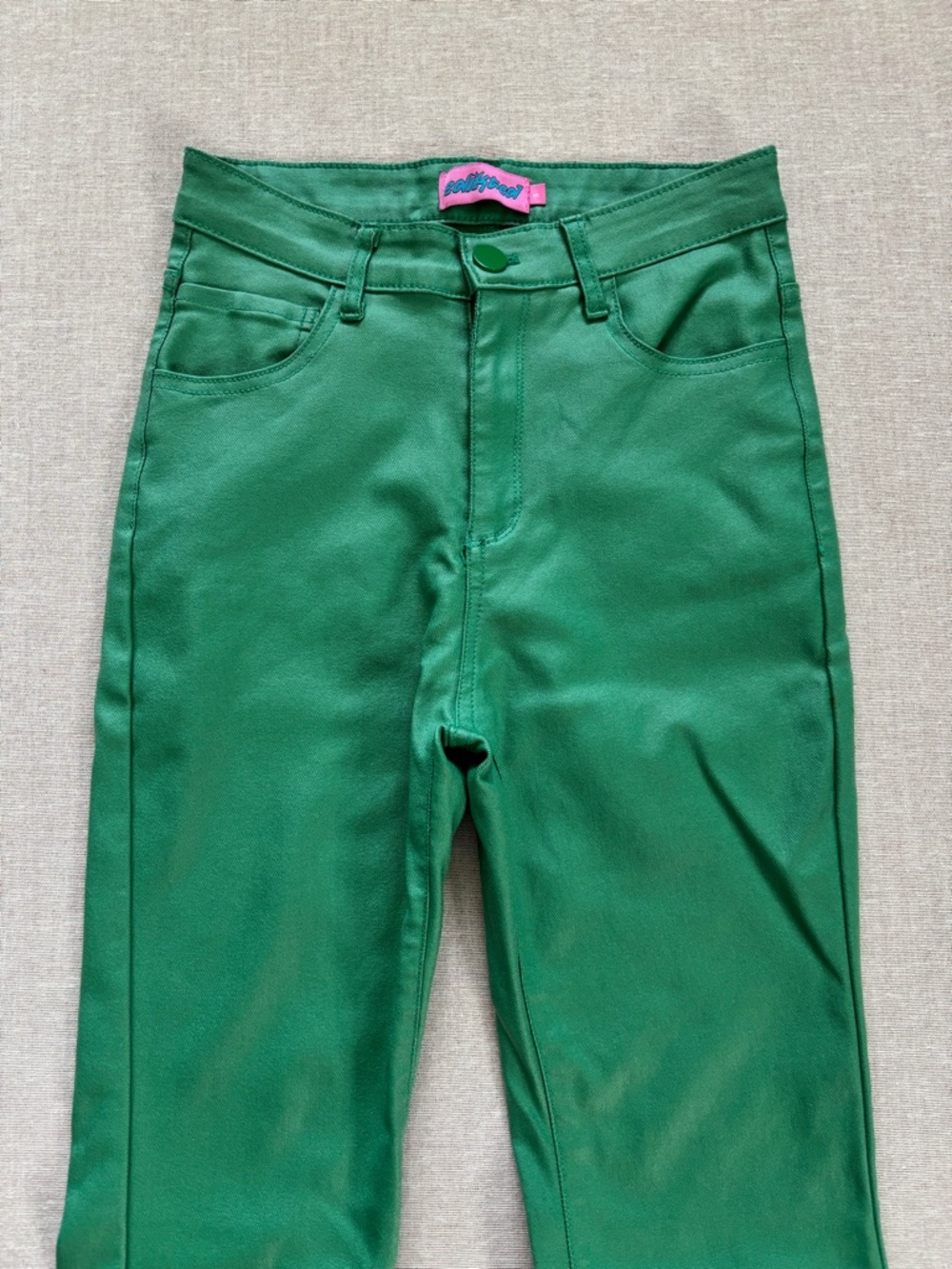 Edikted green faux leather flare pants. - Picture 4 of 16